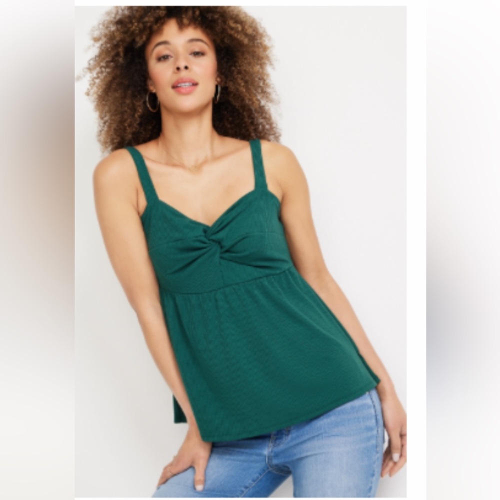 NWOT Maurice’s rich teal twist front peplum tank top size medium